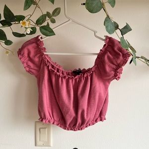 Forever 21 pink off the shoulder crop top, no flaws or signs of wear